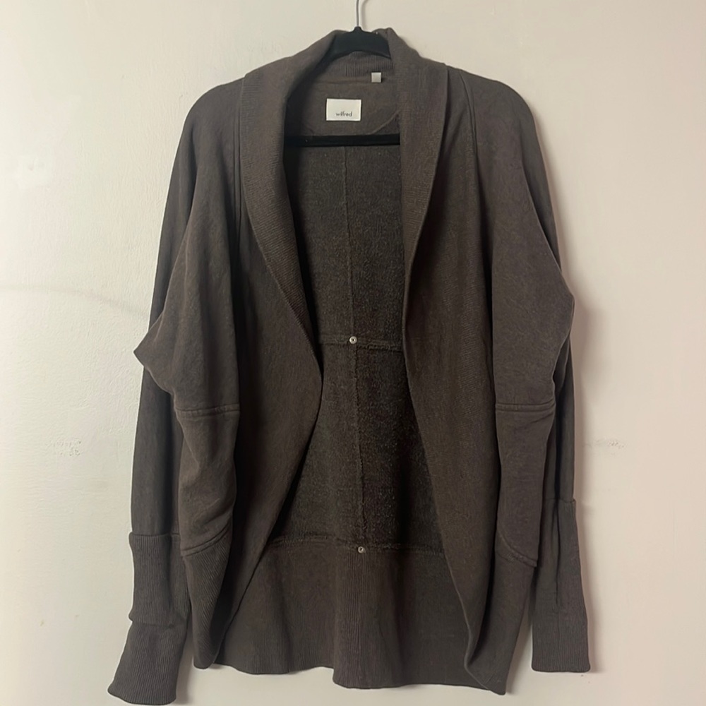 Wilfred Brown Draped Open Cardigan